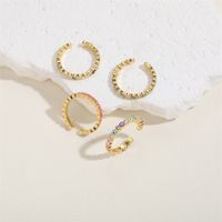 Cute Vintage Style Simple Style Devil's Eye Copper Enamel Plating Inlay Zircon 14k Gold Plated White Gold Plated Open Rings main image 7