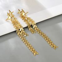 Wholesale Jewelry Simple Style Classic Style Solid Color Alloy Chain Drop Earrings sku image 1