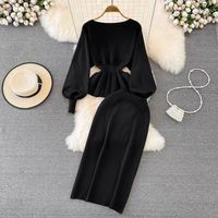 Casual Outdoor Daily Women's Elegant Romantic Solid Color Chiffon Elastic Waist Skirt Sets Skirt Sets main image 1