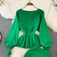 Casual Outdoor Daily Women's Elegant Romantic Solid Color Chiffon Elastic Waist Skirt Sets Skirt Sets main image 7