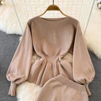 Casual Outdoor Daily Women's Elegant Romantic Solid Color Chiffon Elastic Waist Skirt Sets Skirt Sets main image 6