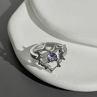 Vintage Style Simple Style Star Alloy Inlay Zircon Women's Open Rings sku image 4