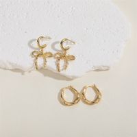 1 Pair Simple Style Twist Plating Copper 14k Gold Plated Hoop Earrings Drop Earrings main image 7