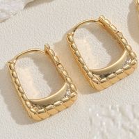1 Pair Simple Style Twist Plating Copper 14k Gold Plated Hoop Earrings Drop Earrings sku image 1