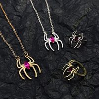 Funny Spider Alloy Plating 14k Gold Plated Silver Plated Halloween Women's Jewelry Set main image 5