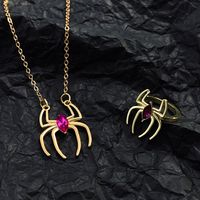 Funny Spider Alloy Plating 14k Gold Plated Silver Plated Halloween Women's Jewelry Set main image 3