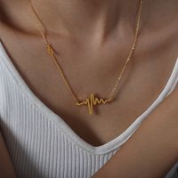 Simple Style Solid Color Titanium Steel Plating 18k Gold Plated Necklace main image 6