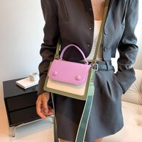 Women's Small Pu Leather Color Block Basic Streetwear Square Magnetic Buckle Shoulder Bag Handbag Crossbody Bag main image 5