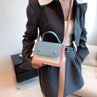 Women's Small Pu Leather Color Block Basic Streetwear Square Magnetic Buckle Shoulder Bag Handbag Crossbody Bag main image 3