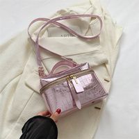 Women's Medium All Seasons Pu Leather Solid Color Streetwear Square Zipper Shoulder Bag Handbag Bucket Bag sku image 3