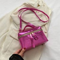 Women's Medium All Seasons Pu Leather Solid Color Streetwear Square Zipper Shoulder Bag Handbag Bucket Bag sku image 5