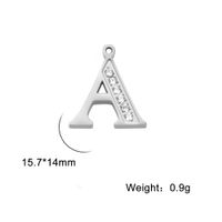 Simple Style Letter Stainless Steel Plating Inlay Zircon Charms sku image 1