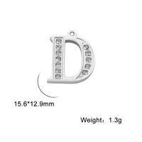 Simple Style Letter Stainless Steel Plating Inlay Zircon Charms sku image 24