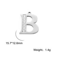Simple Style Letter Stainless Steel Plating Inlay Zircon Charms sku image 2