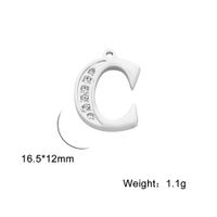 Simple Style Letter Stainless Steel Plating Inlay Zircon Charms sku image 3