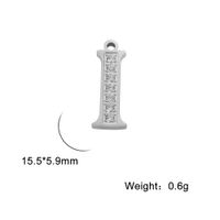 Simple Style Letter Stainless Steel Plating Inlay Zircon Charms sku image 14