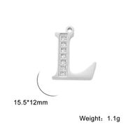 Simple Style Letter Stainless Steel Plating Inlay Zircon Charms sku image 16