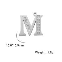 Simple Style Letter Stainless Steel Plating Inlay Zircon Charms sku image 25