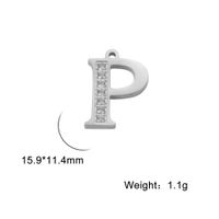 Simple Style Letter Stainless Steel Plating Inlay Zircon Charms sku image 17