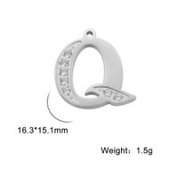 Simple Style Letter Stainless Steel Plating Inlay Zircon Charms sku image 18