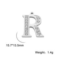 Simple Style Letter Stainless Steel Plating Inlay Zircon Charms sku image 26