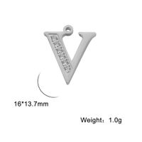 Simple Style Letter Stainless Steel Plating Inlay Zircon Charms sku image 8