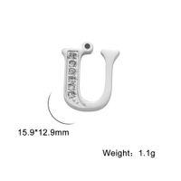 Simple Style Letter Stainless Steel Plating Inlay Zircon Charms sku image 7