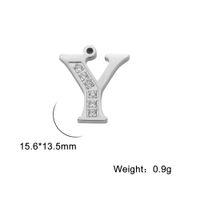 Simple Style Letter Stainless Steel Plating Inlay Zircon Charms sku image 9