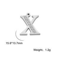 Simple Style Letter Stainless Steel Plating Inlay Zircon Charms sku image 20