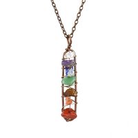 New Vintage Handmade Winding Colorful Crystal Gravel Amethyst U-shaped Pendant Necklace Wholesale N687 sku image 1
