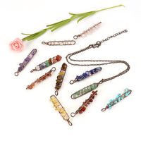 New Vintage Handmade Winding Colorful Crystal Gravel Amethyst U-shaped Pendant Necklace Wholesale N687 main image 5