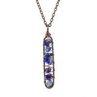New Vintage Handmade Winding Colorful Crystal Gravel Amethyst U-shaped Pendant Necklace Wholesale N687 sku image 5