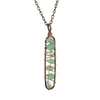 New Vintage Handmade Winding Colorful Crystal Gravel Amethyst U-shaped Pendant Necklace Wholesale N687 sku image 6