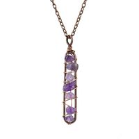 New Vintage Handmade Winding Colorful Crystal Gravel Amethyst U-shaped Pendant Necklace Wholesale N687 sku image 4