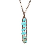 New Vintage Handmade Winding Colorful Crystal Gravel Amethyst U-shaped Pendant Necklace Wholesale N687 sku image 8