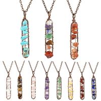 New Vintage Handmade Winding Colorful Crystal Gravel Amethyst U-shaped Pendant Necklace Wholesale N687 main image 1