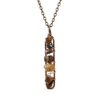 New Vintage Handmade Winding Colorful Crystal Gravel Amethyst U-shaped Pendant Necklace Wholesale N687 sku image 7