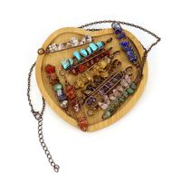 New Vintage Handmade Winding Colorful Crystal Gravel Amethyst U-shaped Pendant Necklace Wholesale N687 main image 2