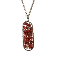 New Vintage Hand-wound Silk Colorful Crystal Gravel Amethyst Agate Arc Pendant Necklace N689 sku image 3