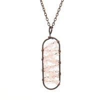New Vintage Hand-wound Silk Colorful Crystal Gravel Amethyst Agate Arc Pendant Necklace N689 sku image 11