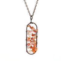 New Vintage Hand-wound Silk Colorful Crystal Gravel Amethyst Agate Arc Pendant Necklace N689 sku image 2