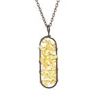 New Vintage Hand-wound Silk Colorful Crystal Gravel Amethyst Agate Arc Pendant Necklace N689 sku image 10