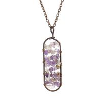 New Vintage Hand-wound Silk Colorful Crystal Gravel Amethyst Agate Arc Pendant Necklace N689 sku image 4