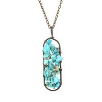 New Vintage Hand-wound Silk Colorful Crystal Gravel Amethyst Agate Arc Pendant Necklace N689 sku image 8