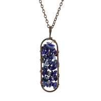 New Vintage Hand-wound Silk Colorful Crystal Gravel Amethyst Agate Arc Pendant Necklace N689 sku image 5