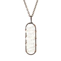 New Vintage Hand-wound Silk Colorful Crystal Gravel Amethyst Agate Arc Pendant Necklace N689 sku image 9