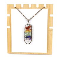 New Vintage Hand-wound Silk Colorful Crystal Gravel Amethyst Agate Arc Pendant Necklace N689 main image 2
