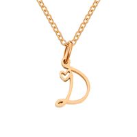 Simple Style Letter Stainless Steel Titanium Steel Plating Pendant Necklace sku image 29