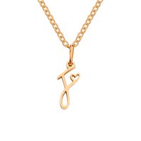 Simple Style Letter Stainless Steel Titanium Steel Plating Pendant Necklace sku image 36
