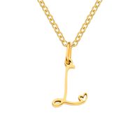 Simple Style Letter Stainless Steel Titanium Steel Plating Pendant Necklace sku image 31
